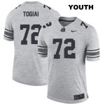 Youth NCAA Ohio State Buckeyes Tommy Togiai #72 College Stitched Authentic Nike Gray Football Jersey XH20Q55VY